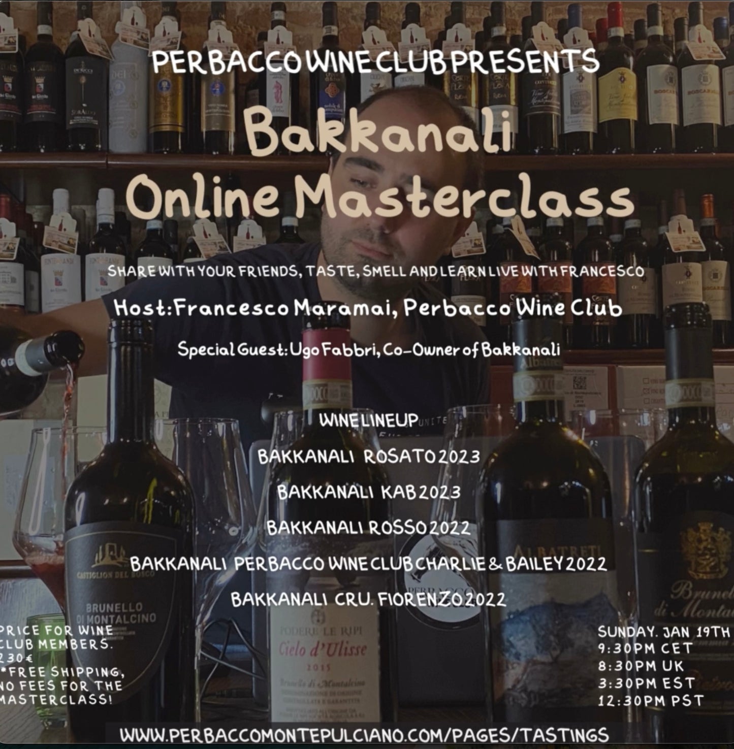 Bakkanali Online Masterclass Jan 19th, 6bts