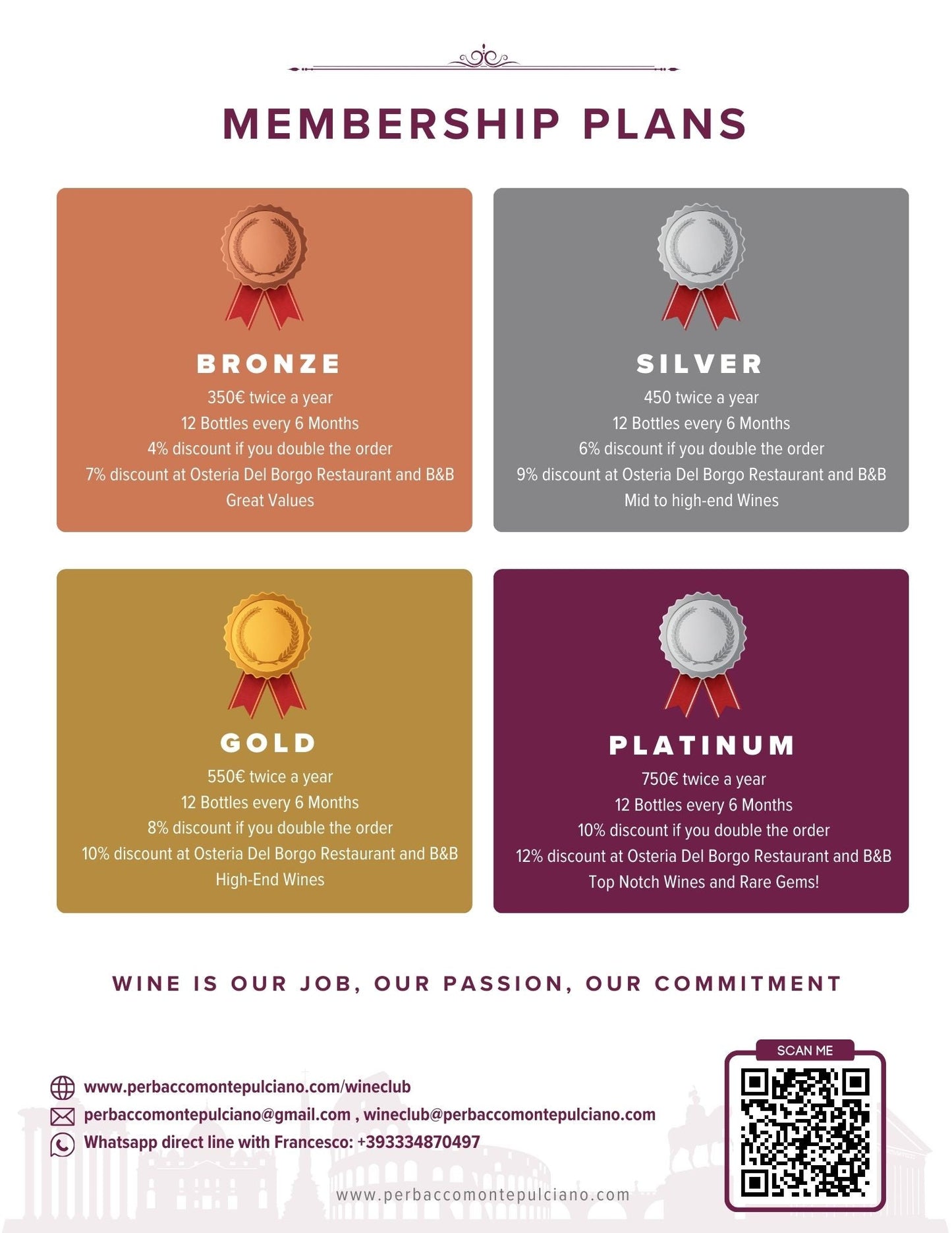 Perbacco Wine Club Gold Membership