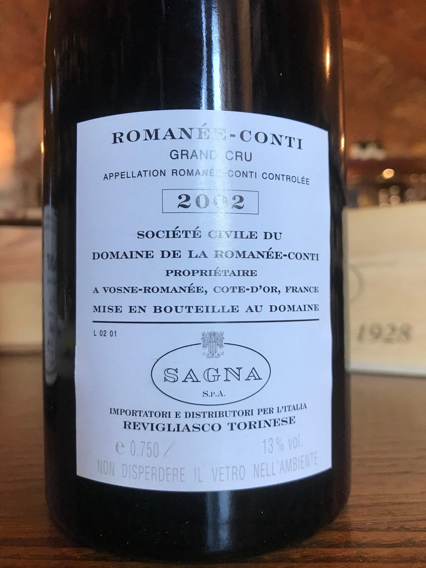 Domaine de la Romanée-Conti Romanée Conti grand cru monopole 2002 OWC